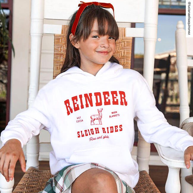 Reindeer Hoodie, White