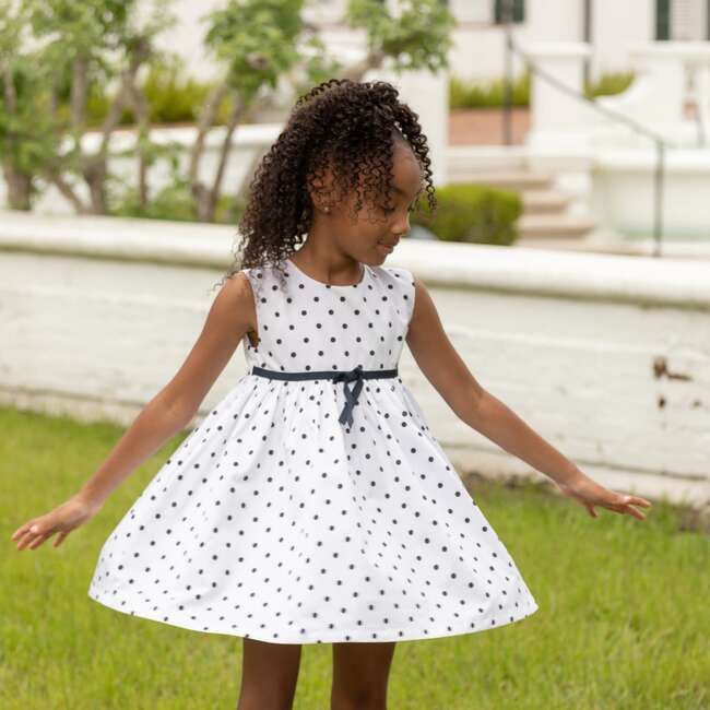 Betsy Dress, Narragansett Navy Polka Dots - Dresses - 5