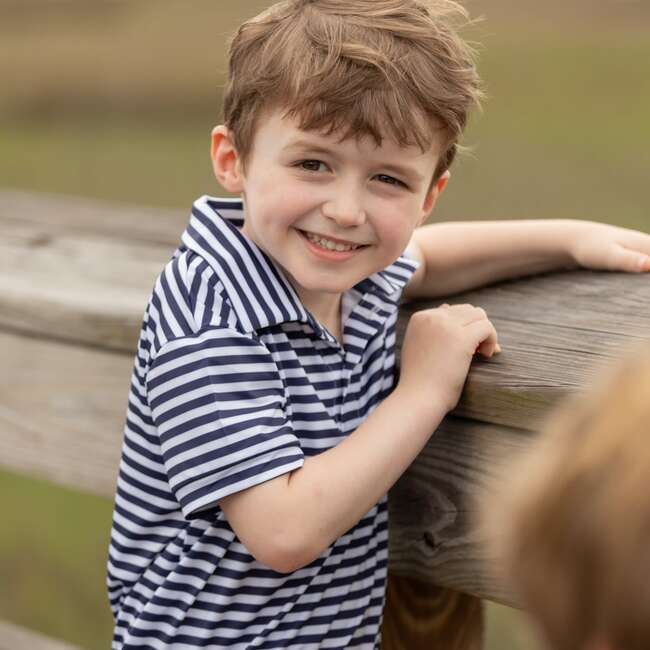 Match Point Polo, Narragansett Navy Stripe