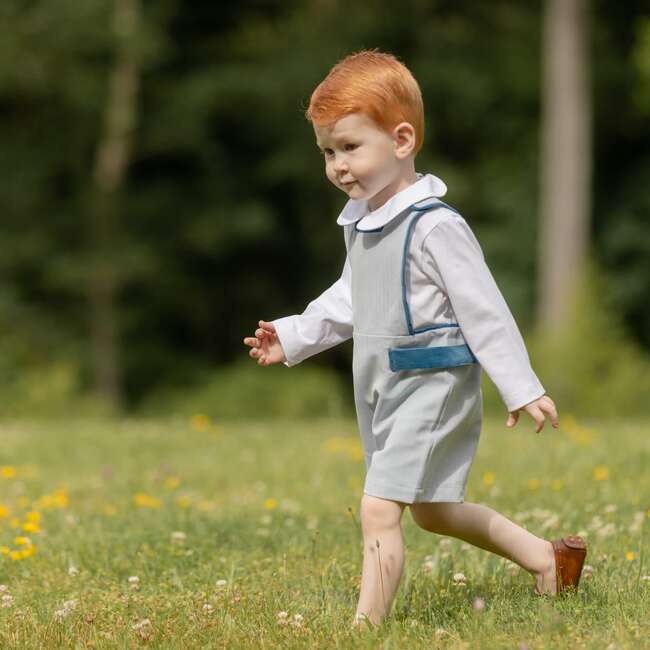 James Henry Velvet Button Shoulder Jon Jon Overall, Hyde Park Herringbone - Overalls - 5