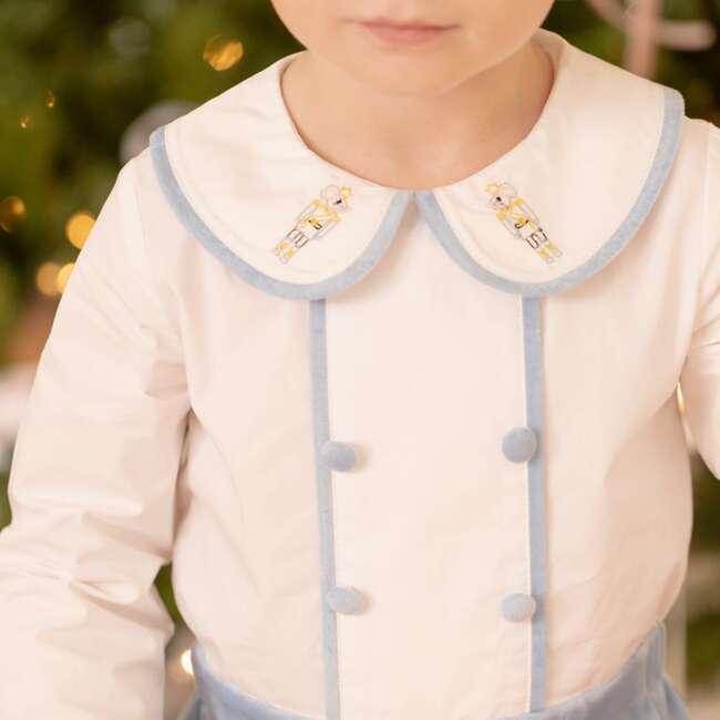 Long Sleeve Barrett Bubble, Bay Tree Blue Velvet - Onesies - 3