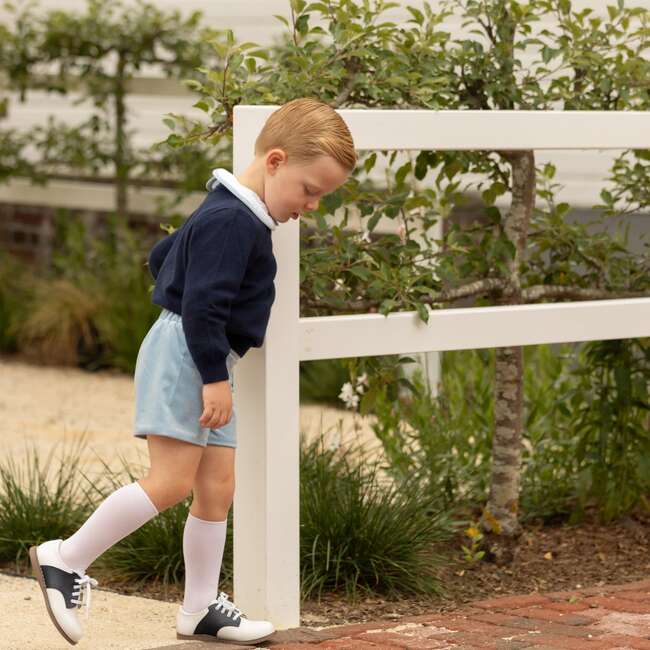 Christopher Ribbed Hem Crew Neck Long Sleeve Sweater, Narragansett Navy