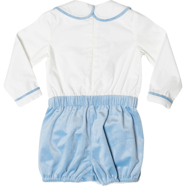 Long Sleeve Barrett Bubble, Bay Tree Blue Velvet - Onesies - 7