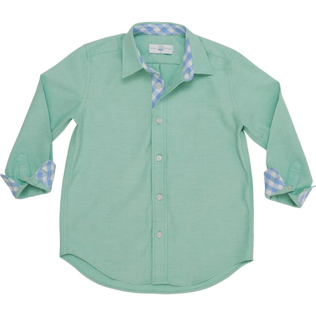 Brooks Classic Collar Long Sleeve Button-Down Shirt, Academy Green & Blue Gingham