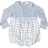 Beau Plaid Peter Pan Collar Long Sleeve Cuff Button Bubble, Pembroke - Onesies - 1 - thumbnail