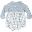 Beau Plaid Peter Pan Collar Long Sleeve Cuff Button Bubble, Pembroke - Onesies - 7