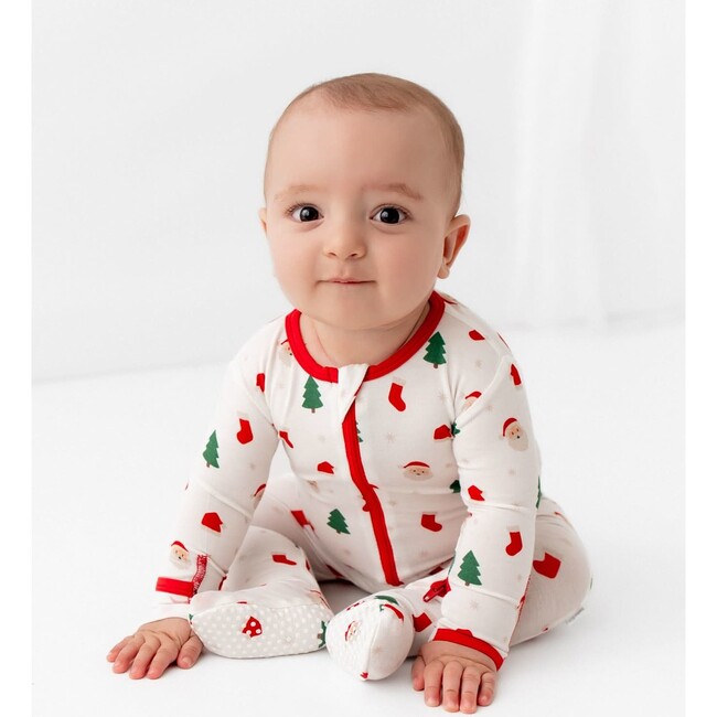 Santa Zippered Footie Santa - Footie Pajamas - 3