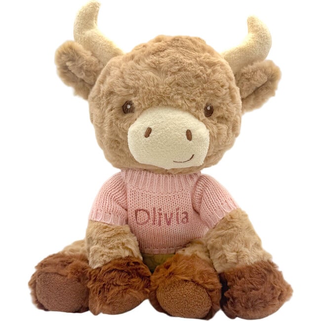 Personalized Harriet Highland Cow Soft Toy, Pink