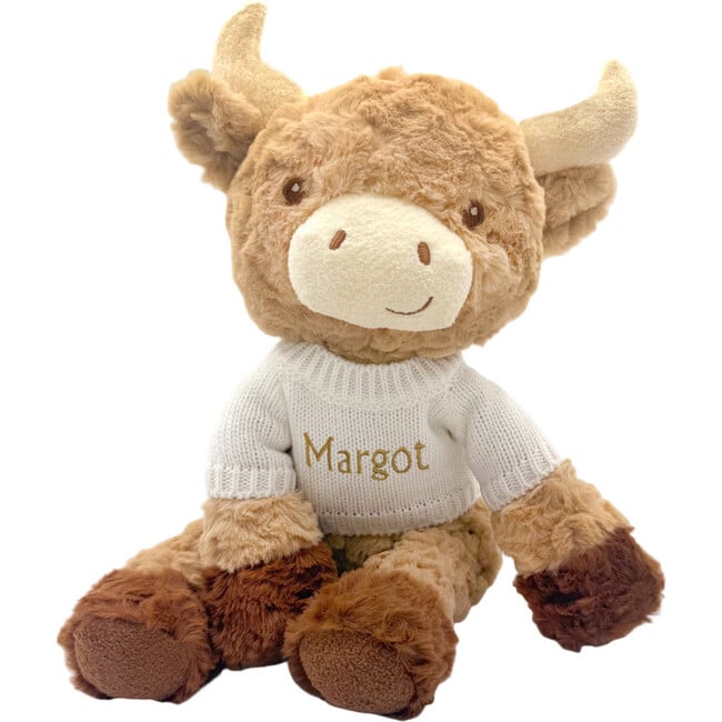 Personalized Harriet Highland Cow Soft Toy, White
