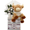 Personalized Harriet Highland Cow Welcome Baby Hamper, Neutral - Mixed Apparel Set - 1 - thumbnail