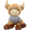 Personalized Harriet Highland Cow Welcome Baby Hamper, Blue - Mixed Apparel Set - 3 - thumbnail