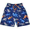 Wesley Swim Trunks with Mesh Liner, Shark Doodles - Swim Trunks - 1 - thumbnail