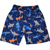 Wesley Swim Trunks with Mesh Liner, Shark Doodles - Swim Trunks - 2 - thumbnail
