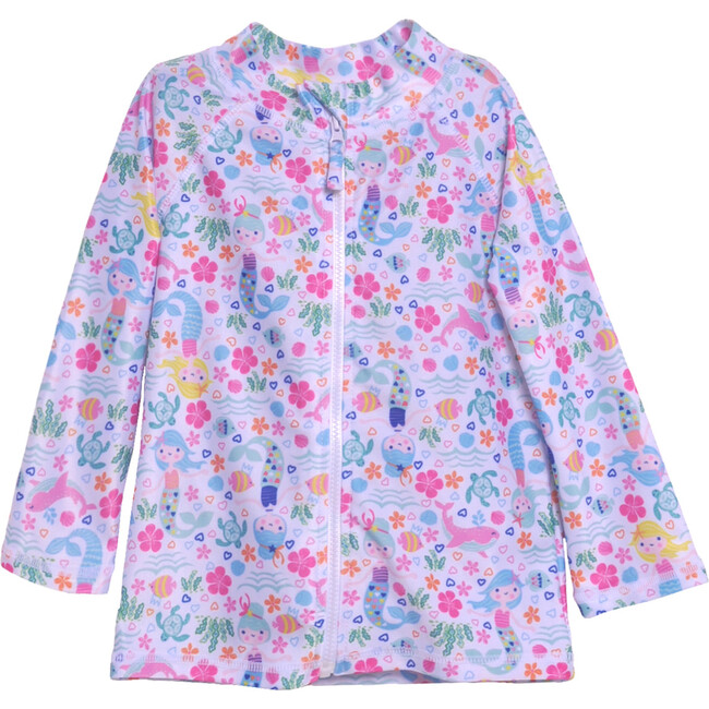 Zip Front Swim Jacket, Mermaid Lagoon - Rash Guards - 1