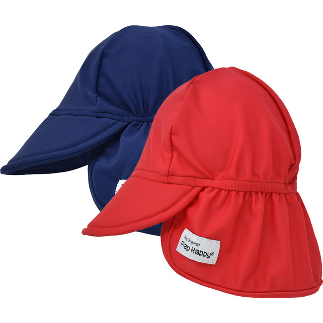 Swim Flap Hat 2 Pack, Red & Navy