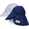 Swim Flap Hat 2 Pack, White & Navy - Sun Hats - 1 - thumbnail