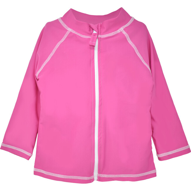 Zip Front Swim Jacket, Azalea Pink - Rash Guards - 1
