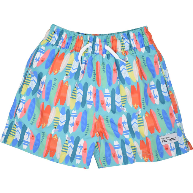 UPF 50+ Wesley Swim Trunks With Mesh Liner, Surfing Safari