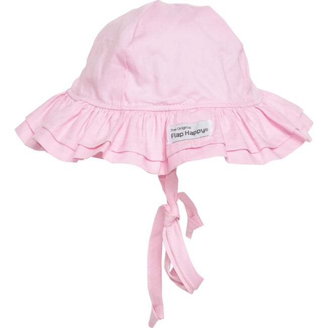 Double Ruffle Hat 2Pack, Vanilla Stripe Seersucker & Pastel Pink