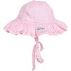 Double Ruffle Hat 2Pack, Vanilla Stripe Seersucker & Pastel Pink - Sun Hats - 2 - thumbnail