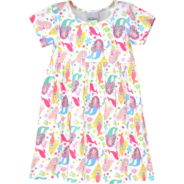 UPF 50 Laya Short Sleeve Tee Dress, Mermaid Bliss