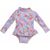 Alissa Infant Ruffle Rash Guard Swimsuit, Unicorn Magic - One Pieces - 1 - thumbnail