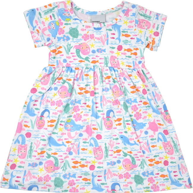 UPF 50 Laya Short Sleeve Tee Dress, Fantasea Mermaid - Dresses - 1