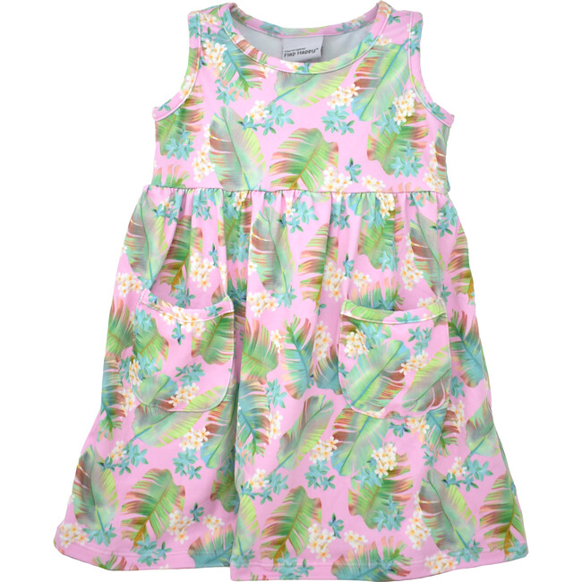 UPF 50 Dahlia Sleeveless Dress w/ Pockets, Luau Palms - Dresses - 1