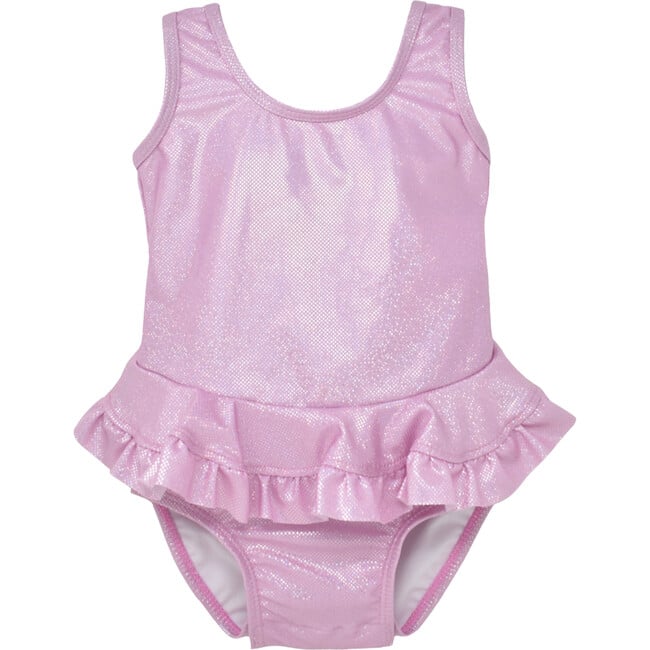 UPF 50 Stella Infant Ruffle Swimsuit, Sparkling Sunset Pink - One Pieces - 1