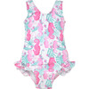 UPF 50 Delaney Hip Ruffle Swimsuit, Magic Seahorse - One Pieces - 1 - thumbnail