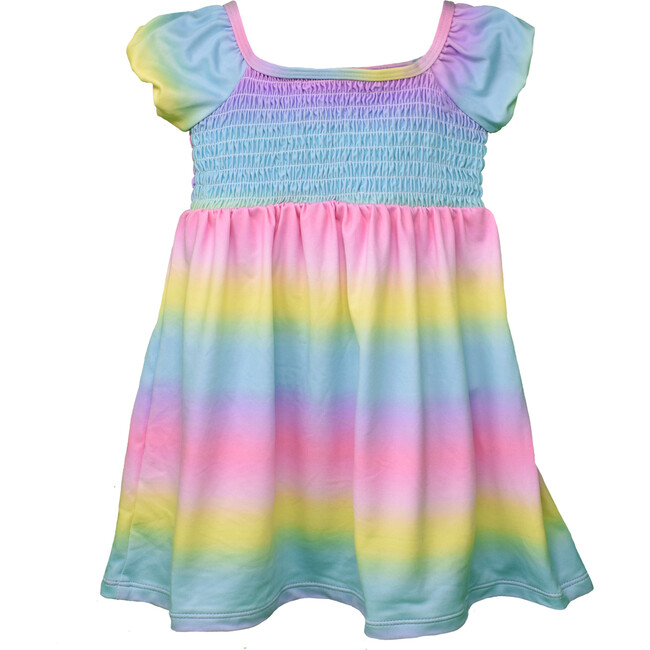 UPF 50+ Shelby Smocked Dress, Rainbow Ombre - Dresses - 1