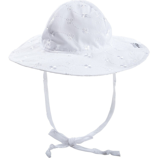 UPF 50+ Floppy Hat, White Eyelet