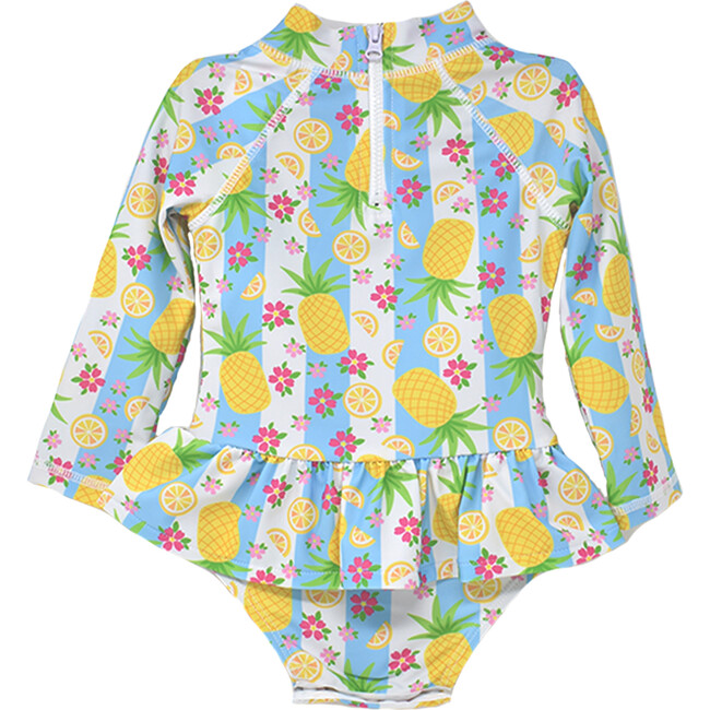 Alissa Infant Ruffle Rash Guard Swimsuit, Pineapple Passion - One Pieces - 2