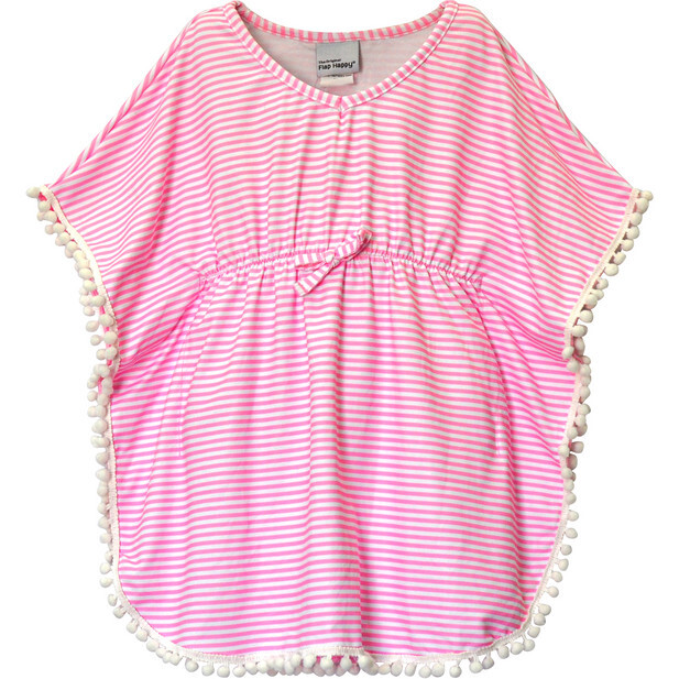 UPF 50 Kaia Beach Swim Cover-Up, Sweet Pink Stripe