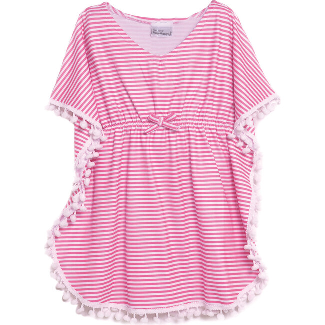 UPF 50 Kaia Beach Swim Cover-Up, Preppy Pink Stripe