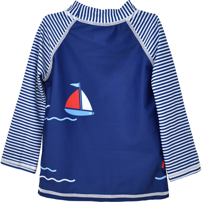 UPF 50+ Graphic Rash Guard Swim Top, Sunday Sails