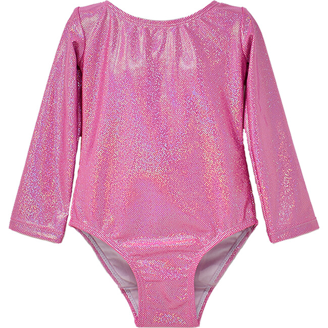 Charlie Rash Guard Swimsuit, Pink Sparkle - One Pieces - 1