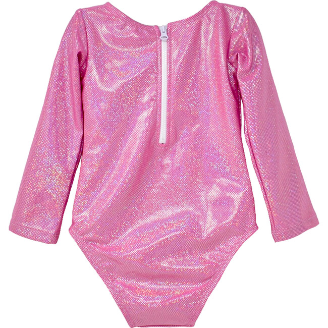 Charlie Rash Guard Swimsuit, Pink Sparkle - One Pieces - 2