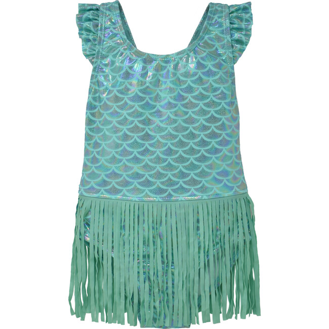 UPF 50+ Keilani One-Piece Swimsuit With Fringe, Fairy Tale Scales