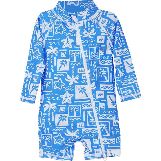 UPF 50+   Shortie Surf Swimsuit, Seaside Palms