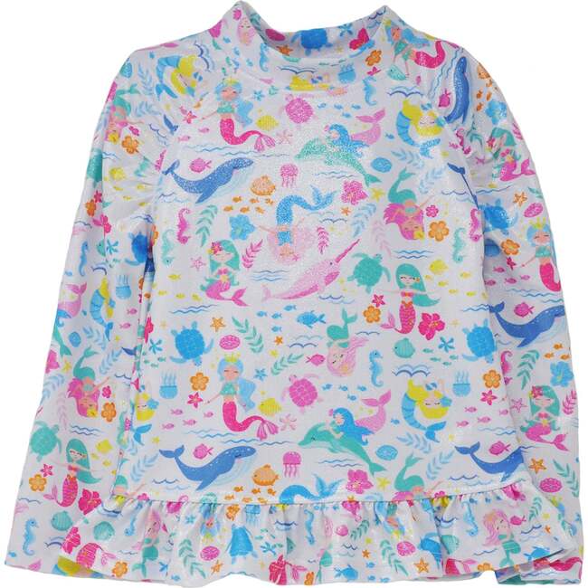 UPF 50+  Ruffle Rash Guard, Mermaid Friends