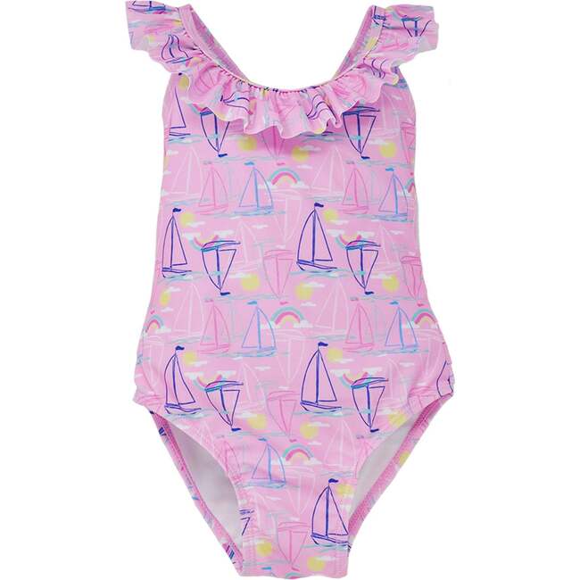 UPF 50+  Mindy Crossback Swimsuit, Sail Away