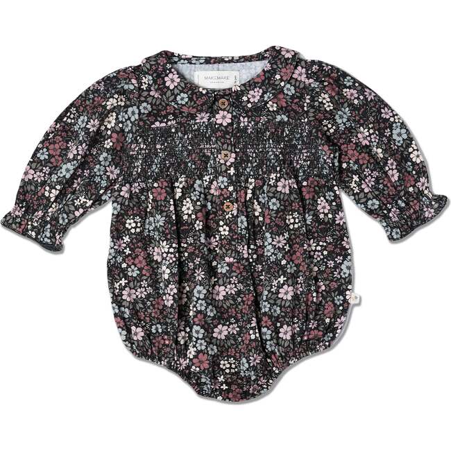 Organic Smocked Bubble Romper, Bohemian Floral
