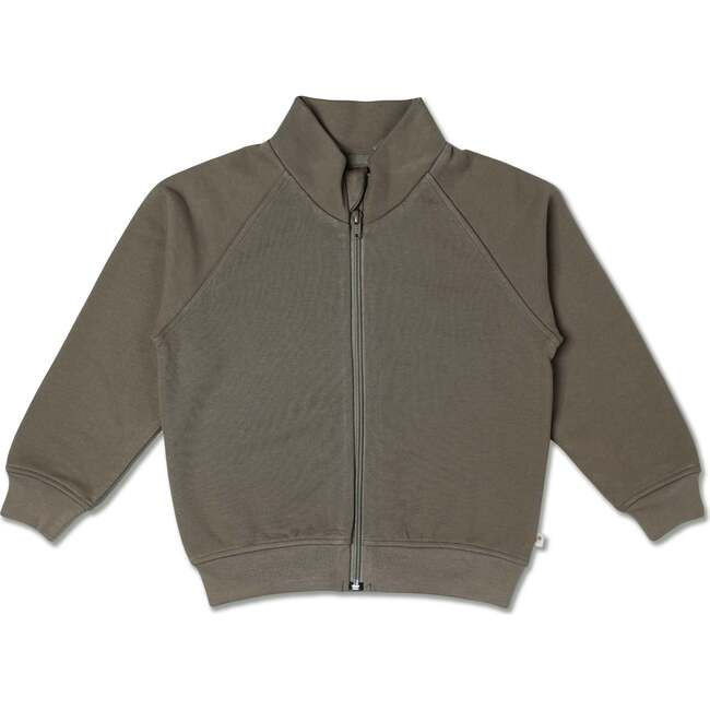 Organic Fleece Zipper Jacket, Olive