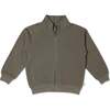 Organic Fleece Zipper Jacket, Olive - Jackets - 1 - thumbnail