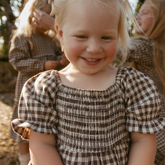 Organic Smocked Dress W/ Bloomers, Gingham Checks