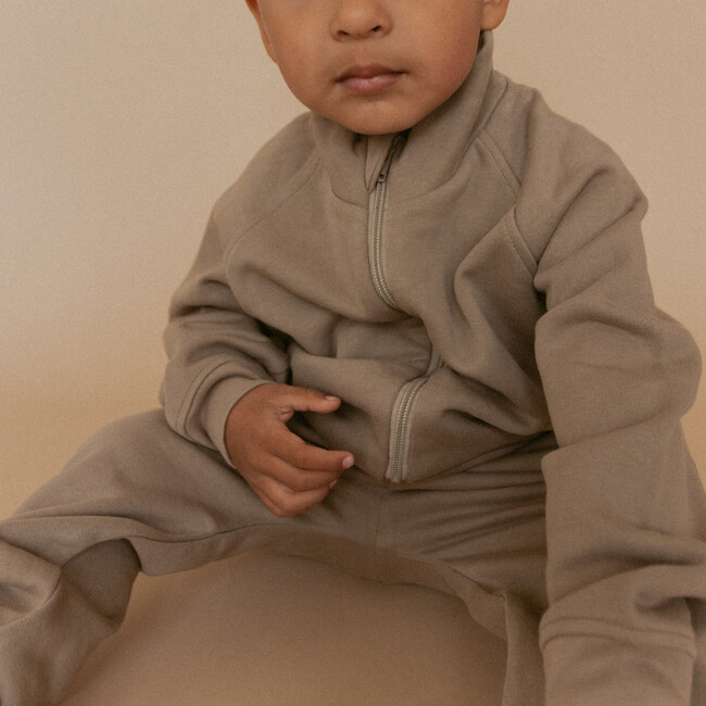 Organic Fleece Zipper Jacket, Olive