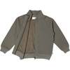 Organic Fleece Zipper Jacket, Olive - Jackets - 3