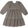 Organic Long Sleeve Tiered Dress, Gingham Checks - Dresses - 3