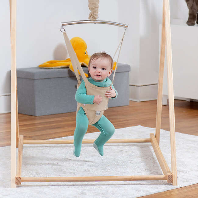 Tulip Foldable Baby Bouncer with Safety Harness | Lightweight & Portable Infant Seat,  Beige
